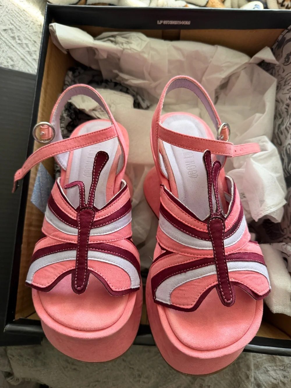 Current Mood BUTTERFLY VIBES PLATFORM WEDGES